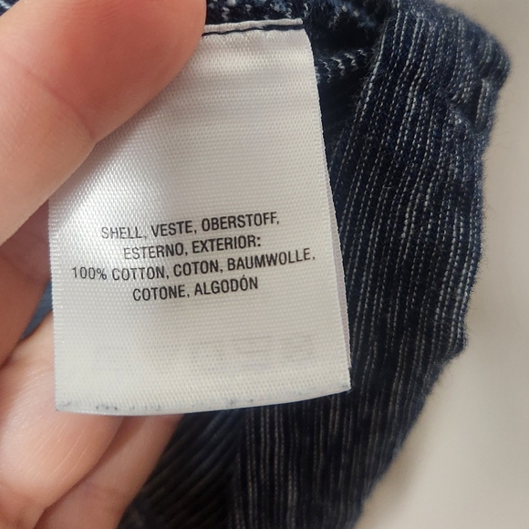 Anthropologie Deletta Blue White Space Dye Casual Cotton T Shirt Size Large - Picture 4 of 6